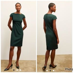MM Lafleur Ashley Dress Recycled WonderTex Dark Emerald Green‎ Size 8 Shift